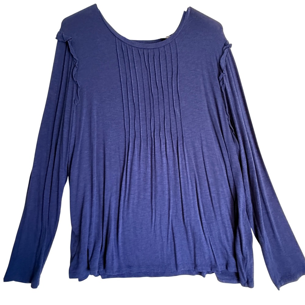 Aerie Real Soft Ruffle Pleated Long Sleeve Top - Women's Size XXL